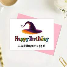 Birthday Card, Magical Card Happy Birthday, Wizard, Birthday Card, Witch Hat, - Multicolor - View 4
