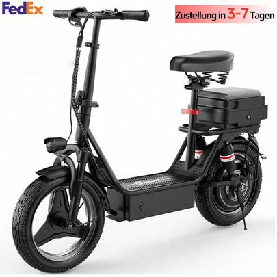 Elektroroller für Erwachsene, 48V15Ah-Batterie, 650W-Motor, Ladezeit 4-6 Stunden, Höchstgeschwindigkeit 30 bis 35 Meilen pro Stunde, Höchstgeschwindigkeit 20 Meilen pro Stunde.