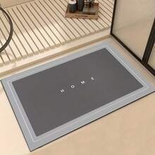 1件装防滑吸水速干硅藻土门垫，灰色底色，家居用品，可水洗，适用于厨房、卧室、玄关、浴室、室内/室外 - 深灰色 - 查看 3