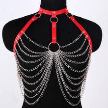 Punk Gothic Style Women's Body Harness, Hollow Cage Design, Adjustable Shoulder Straps, Perfect For Parties, Halloween, Christmas, Balls And Nightlife, Lightweight Asian Style - Black - View 7