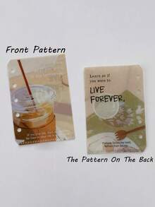 1 pieza Estilo Ins PP Mocha Serie de Moda Pequeña Hoja Suelta Fresca Página Interna DIY Diario Tarjeta Desmontable Almacenamiento Página Interna - Moca de menta - Ver 13