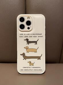 1个香肠狗字母图案凸起轮廓磨砂乳白色手机壳，兼容苹果17、Air、17 Pro、17 Pro Max、16 Pro Max、14/13、12、11 Pro Max等型号，适合作为生日礼物、送给女朋友、男朋友或自用。 - 彩色 - 查看 6