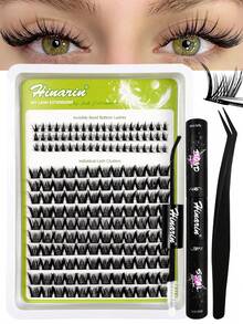 180 Pcs Bottom Lashes + Individual Lashes Kit With Lash Bond & Lash Seal And Tweezers Wispy Mixed Length DIY Eyelash Extension D Curl Clusters Lashes Eyelashes Extension Natural False Eyelashes Lash Clusters,Eyelash Clusters,Individual Eyelashes,Lashes,Fake Lashes - Black - View 2