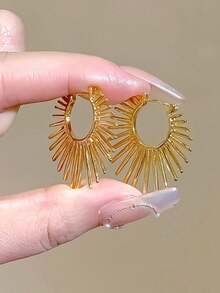 1 Pair Fashionable Sunflower Earrings - Sunflower Earrings - View 1