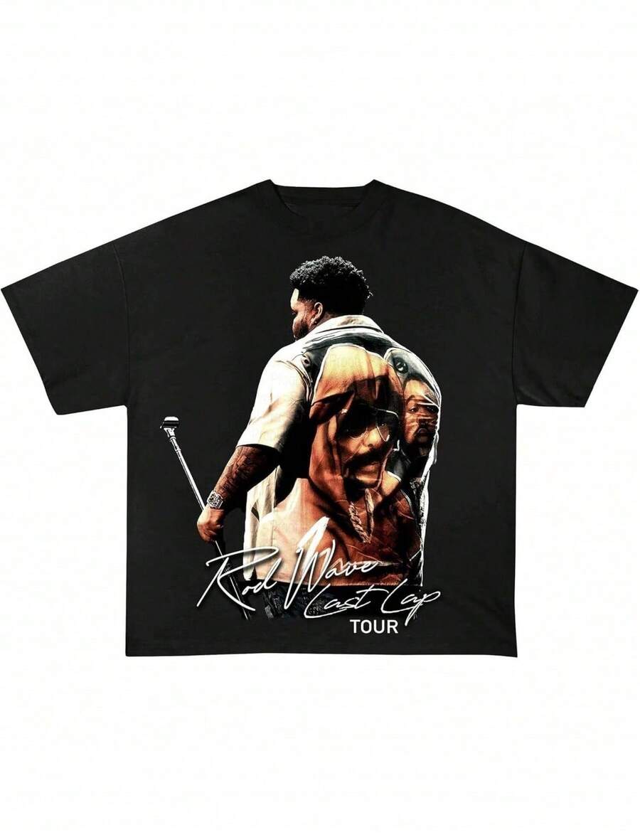 Rod Last Lap Tour 2025 Shirt Waves Vintage Rapper Graphic Tee Concert Shirt - màu đen - Xem 1