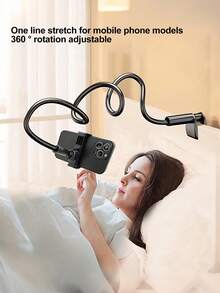 Adjustable Gooseneck Phone Mount 360 Degree Rotating Tablet And Smartphone Stand Spiral Base Slouchy Bracket Bedside Phone And Tablet Holder Suitable For Slouchy Use In Bed Valentine's Day Gift - Multicolor - View 4