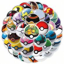pokemon 50张可爱卡通贴纸，DIY装饰贴纸，适合儿童和女孩，可用于滑板、手机、笔记本电脑、自行车、冰箱和其他可爱的DIY装饰，防水涂鸦玩具 - 彩色 - 查看 5
