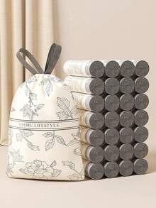 1pc Tear-Resistant Garbage Bag With Drawstring, Thick Plastic Trash Bag With Self-Sealing, Suitable For Kitchen, Living Room, Bathroom, Multi-Purpose Waste Bag - Multicolor - View 7