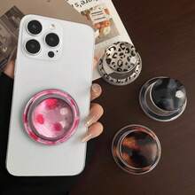 1 chiếc giá đỡ điện thoại từ tính Magsafe hình quả cầu pha lê in họa tiết da báo, có thể kéo dài và gập lại, kèm túi khí chắc chắn. - Nhiều màu - Xem 2