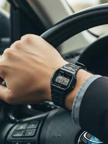 Casio 男女通用石英表，青春系列 - 圆形表盘石英机芯男士腕表，适合日常休闲佩戴 - 黑色 - 查看 10