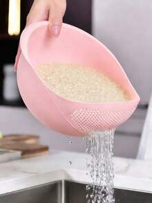 1个多功能塑料淘米盆，可用作淘米盆、蔬菜篮、水果沥水盆 - 适合健康备餐和高效厨房使用，实用厨房工具 - 彩色 - 查看 12