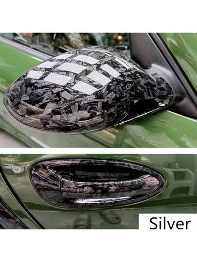 1pc 50cm*200cm Car PET Flower Carbon Black Forged Carbon Fiber Sticker, Car Color Changing Film, Car Wrap, Forged PET Interior Center Control Car Motorcycle Customized Forged Carbon Fiber Car Film Color Changing Film