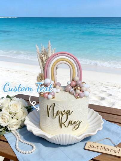 1 pieza Decoración de pastel personalizada para el Día de San Valentín con texto personalizado, perfecta para celebraciones románticas