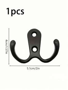 15个/包，5个双钩+10个螺丝，衣钩/墙钩，重型金属双钩，易于安装，适用于悬挂衣物、毛巾、钥匙、外套等，安装简便，非常适合卧室和浴室，优雅的房间装饰，家居收纳 - 黑色 - 查看 12