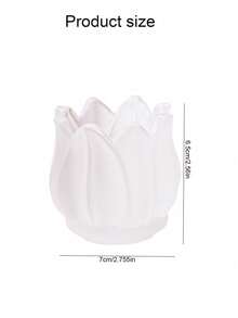 1pc Tulip Glass Candle Holder. Lightweight & Romantic Candlelight Cup. Fragrance Candle Holder. Candle Cup. Holiday Decor - Multicolor - View 4