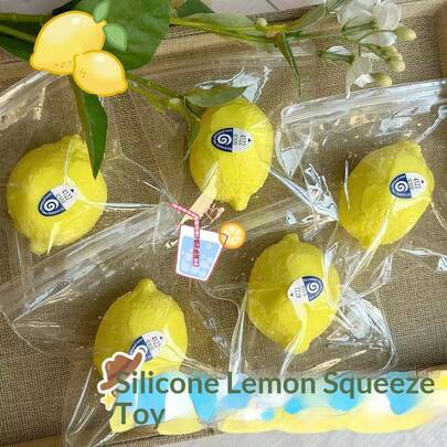1pc 2026 Latest Exquisite Gift Lemon Squeeze Toy, Realistic Stress Relief Silicone Squeeze Toy, Novelty Anti-Stress Squeeze Toy - Super Soft Slow Rebound Texture, Rebound Pressure Relief Design, Portable Desktop Stress Relief Decor - Holiday Gift - Birthday Gift - Perfect Gift