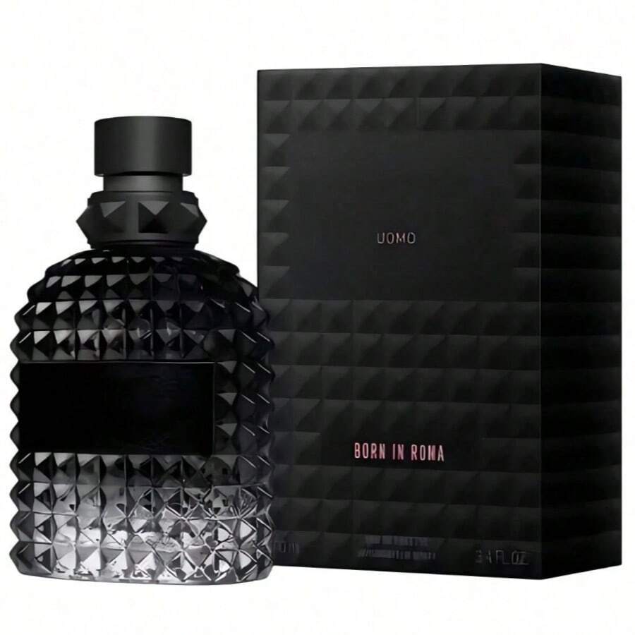 mo Born In Roma EDT Masculino 100ml Perfume feromonas | Frasco de lujo con textura de diamante incrustaciones y diseño negro | Fragrancia oriental amaderada intensa | Perfecto para sofisticación diaria negocios veladas románticas y regalos de Navidad cumpleaños aniversario | Colonia de alta gama para caballeros elegantes Quick Ship - Cálido y picante - Ver 1