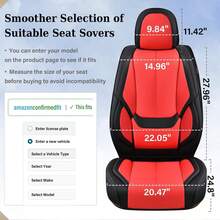 Coverado Seat Covers, Car Seat Covers Front Seats, Car Seat Cover, Car Seat Protector Waterproof, Car Seat Cushion Nappa Leather, BlackRed Seat Covers Carseat Cover Universal Fit For Most Cars - Be - Xem 2