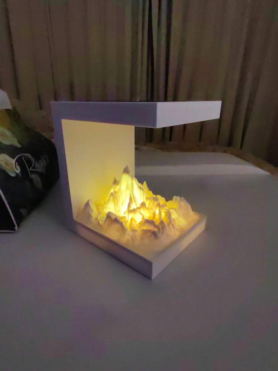 SLNU★Nouvelle lampe d'ambiance RGB 7 couleurs tactile 3-en-1, petite veilleuse pour bureau d'ordinateur, table de chevet, chambre, basse tension 3,7 V, alimentée par chargeur USB d'ordinateur/téléphone, design minimaliste de pic de montagne, lampe de style bohème cosy pour meuble de chevet, dortoir, chambre d'enfant, salon, décoration de fête, lampe de bureau bienveillante pour la chambre à coucher - Multicolore - Voir 1