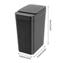 SHIOUCY 12L Automatischer Mülleimer, Intelligenter Bewegungssensor windeleimer Papierkorb, Automatik Touchless Smart safe Mülleimer, Bewegungssensor-Mülleimer für Küche und Büro und Bad und Küche, No Noise mit Deckel ABS Kunststoff (Schwarz) - Schwarz - Übersicht 4