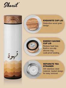 shoxil 3pcs Stainless Steel Insulated Cup Set, Middle Eastern Style Insulated Cup Set, Vacuum Insulated Cup, White Coffee Cup, Double-Layer Insulated Coffee Cup, For Home, Gift, Office, Party, Car - Cup - View 2