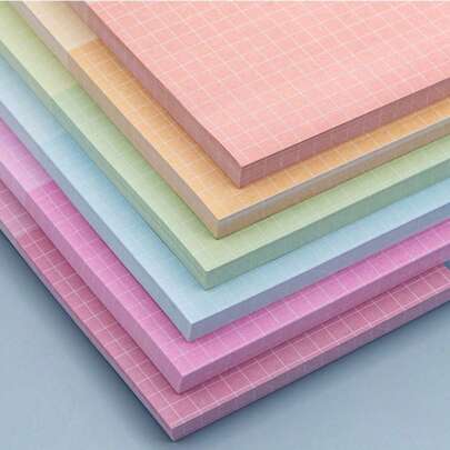 1/6pcs Colorful Grid Sticky Notes Pad | Multi-Use Self-Stick Memo For Math Formula Notes, To-Do Lists & Study Reminders, Pastel Student Supplies, Paper Material