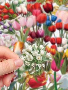 50/150张郁金香贴纸，适用于厕所、浴室、日记、剪贴簿、相册、工艺装饰等，文具用品，趣味贴纸，Kindle适用 - 花 - 查看 5