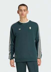 adidas originals Juventus 休閒時尚訓練戶外套頭寬鬆衛衣 男款 綠色 - 綠色 - 查看 2