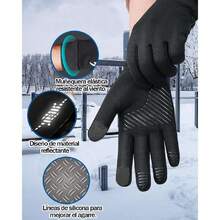 Guantes para Frio Hombre Mujer, Guantes Termicos para Nieve Impermeables de Invierno Guantes Tactiles para Motociclista Bicicleta Correr Manejar Auto Hombres y Mujeres,40986168 - Burdeos - Ver 5