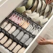3pcs/Set Underwear Fabric Drawer Storage Basket, Socks Storage Drawer Box For Panties, Bras, Ties, Clothes, Household Space Saving Organizer Of Wardrobe, Closet, Bedroom, Home, Dorm, Bedroom Accessories - 灰色 - 查看 8