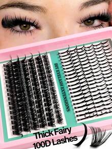 Rikuaild 216/240pcs Cartoon Style Lightweight Cluster False Eyelashes, Includes Fine Pointed & Thick Pointed Styles, DIY Anime/Spiky/Oversized/Korean Wave Lashes - D - Xem 9