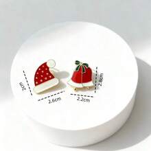 1pc Elegant Personalized Fashion Cartoon Christmas Hat Brooch, Versatile Accessory For Clothing, Bags, Everyday Wear - A - View 3