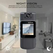 1pc Mini Wearable 4K Ultra HD Body Camera, 180° Rotatable Lens, Night Vision, IPS Display, USB Charging, 180° Wide Angle, Necklace Clip Design, Suitable For Travel, Cycling, Outdoor Adventure, Work And Daily Life Recording - Mini Portable Body Cam - Black - View 12