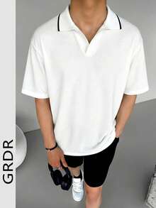 GRDR Men's Casual Stylish Short Sleeve Polo Shirt, Summer - White - View 1