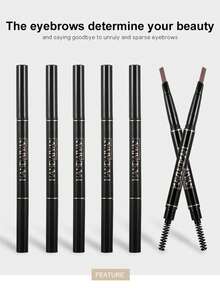 1PC Double-Headed Eyebrow Pencil, Waterproof, Sweat-Proof, Long-Lasting And Non-Fading, One-Line Eyebrow Brush With Eyebrow Cover - A - View 2
