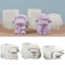 Sheep Shaped Candle Silicone Mold, Suitable For DIY Plaster/Cement Sculpture, Painting And Resin Casting - Sheep - View 5