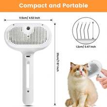 1pcs Pet Grooming Brush With Spray For Cats ; Water/Mist/Steam Brush For Cat ; 4in1: Self Cleaning, Anti Static Shedding Spray Comb, Hair Removal, Misting Indoor Steamy Grooming Brush - 白色 - 查看 3