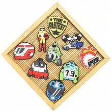 30pcs Plastic Racing Style Shoe Charms, Trophy Timer Racing Suit Podium Helmet Cool Racing Pattern DIY Shoe Accessories - Multicolor - View 3