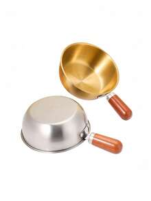 Olla de cocina de acero inoxidable multifuncional y resistente a altas temperaturas. Adecuada para estufas de gas y cocinas de inducción, así como para uso al aire libre. Utensilios de cocina, olla para fideos instantáneos y para hacer salsas. (Olla mini para una persona) - Multicolor - Ver 3