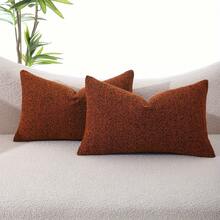 2pcs/Set Assorted Circular Mesh Fabric Decorative Pillow Covers (Pillow Insert Not Included), Premium Soft Texture, Multiple Colors & Sizes Available - Orange & Black - View 8
