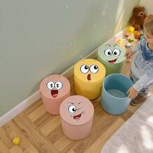 BRUP 4sheets/Set Cartoon Face Wall Stickers, Kids Room Decorations, Removable Self-Adhesive Trash Can Stickers, PVC Interesting Wall Art, Bedroom And Living Room Decorations - Multicolor - View 10