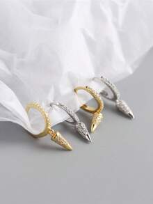 1对时尚奢华小众设计垂坠耳环，百搭日常佩戴首饰礼品 - 幾何型 - 查看 1