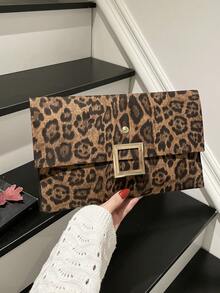 Women's Fashion Envelope Clutch Bag, Patchwork Mosaic Plaid Pattern Multi-Purpose Clutch Purse With Metal Hardware Flap Closure - Multicolor - View 3