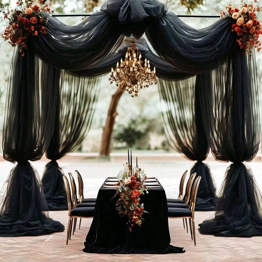 1 Rollo de Tul Transparente, Adecuado para Arco de Boda DIY, Decoración, Cortinas, Ropa, Decoración del Hogar, Ceremonia de Boda, Decoración de Sillas, Fondo Transparente para Boda, Fiesta, Decoración de Techo