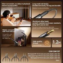 CB08(C-3.5M) Type-C To 3.5mm Male Audio Adapter Cable (1.2M), High-Definition Sound Quality, No Playback Delay, Sturdy And Durable, Widely Compatible, Aluminum Alloy Connector, Scratch-Resistant And Wear-Resistant. - Black - View 3