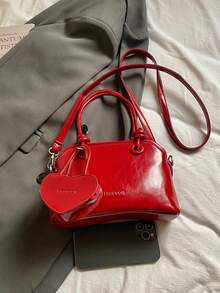 Fashionable High-Capacity Elegant Korean Style Casual Minimalist Lightweight Versatile Adjustable Women Shoulder Tote Bag - Burgundy - View 9