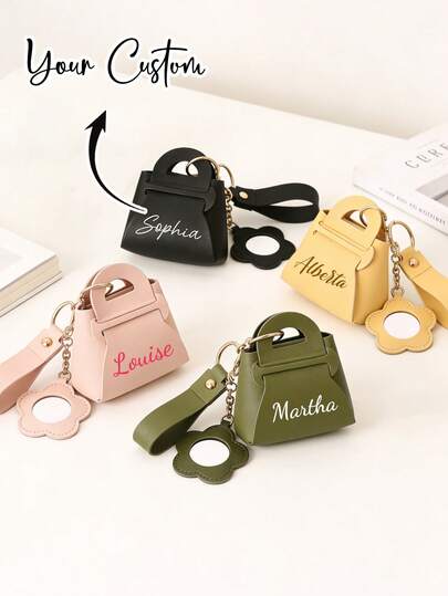 Customizable Bag Charms,Women's Bag Charms, Bag Accessories,Personalized Keychains, Stylish Mini Bag Charm,Customizable Text And Name,Made Of PU Material, Pendant Keychain,Suitable For Hanging On Keychains Or Bags, It Is A Suitable Birthday Gift,For Anniversaries, For Birthdays, For Weddings, For Graduation,Ramadan, New Year For Girlfriends, Mothers, Friends, Teachers, And More.