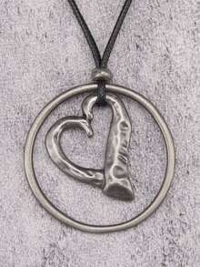 1pc Fashion Silver Elephant Pendant Necklace With Brown Wax Rope Long Chain, Men's Stylish Hip-Hop Gothic Minimalist Metal Necklace, Couples Necklace, Music Festival Party Gift - Elephant - View 19