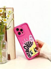 MY LITTLE PONY 1个小马宝莉图案洋红色手机壳，官方授权卡通人物图案，兼容 17/16/15/14/13/12/11/17 Pro Max/XS/XR/XS Max，防摔磨砂后盖 - 玫紅色 - 查看 2