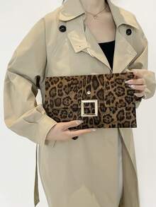 Women's Fashion Envelope Clutch Bag, Patchwork Mosaic Plaid Pattern Multi-Purpose Clutch Purse With Metal Hardware Flap Closure - Multicolor - View 8